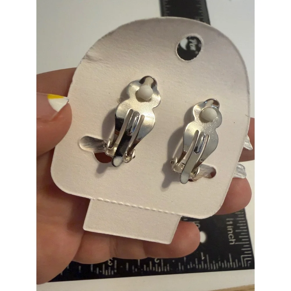 Dolce Vita Silver Tone Flying Bird Clip On Statement Earrings Textured Nature